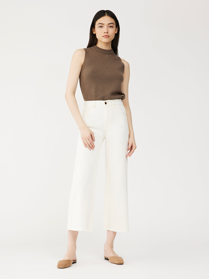 Hepburn Wide Leg High Rise Vintage | Eggshell